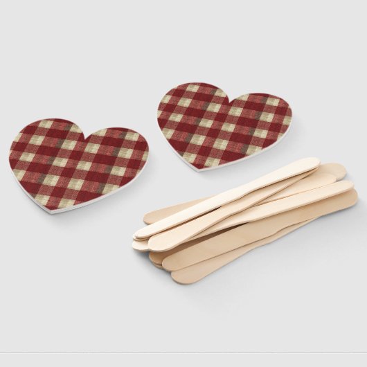 Elegant Burgundy Ivory Rust Red Plaid Pattern Handwaaier (Niet-gemonteerd)