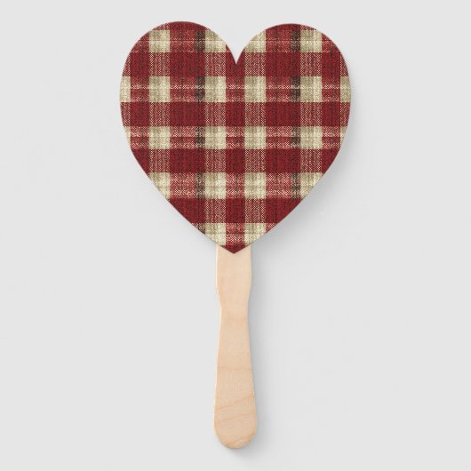 Elegant Burgundy Ivory Rust Red Plaid Pattern Handwaaier (Voorkant)