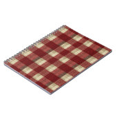 Elegant Burgundy Ivory Rust Red Plaid Pattern Notitieboek (Linkerzijde)