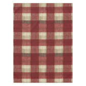 Elegant Burgundy Ivory Rust Red Plaid Pattern Tafelkleed (Voorkant)