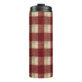 Elegant Burgundy Ivory Rust Red Plaid Pattern Thermosbeker (Voorkant)