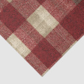 Elegant Burgundy Ivory Rust Red Plaid Pattern Tissuepapier (Detail)