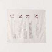 Elegant Burgundy & Ivory Wedding Bar Menu Wandkleed (Voorkant (horizontaal))