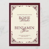 Elegant Burgundy & Ivory Wedding Invitation Kaart (Voorkant)