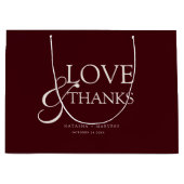 Elegant Burgundy & Ivory Wedding Thank You Groot Cadeauzakje (Voorkant)