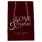 Elegant Burgundy & Ivory Wedding Thank You Medium Cadeauzakje (Voorkant)