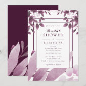 Elegant Burgundy Leaves Vrijgezellenfeest Kaart (Voorkant / Achterkant)