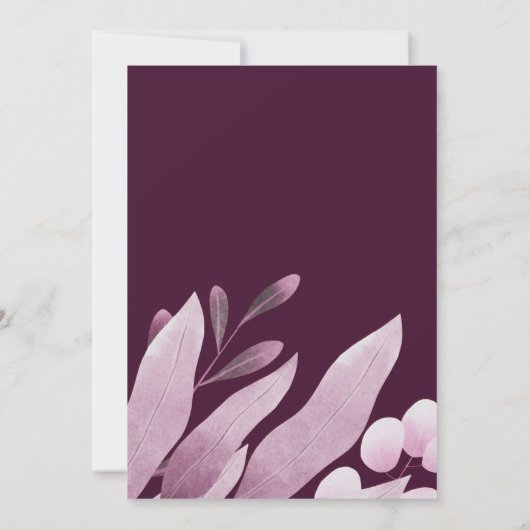 Elegant Burgundy Leaves Vrijgezellenfeest Kaart (Achterkant)