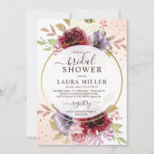 Elegant burgundy lila roze roze vrijgezellenfeest kaart (Voorkant)