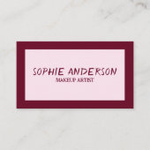 Elegant Burgundy Makeup Artist with QR Code Visitekaartje (Voorkant)