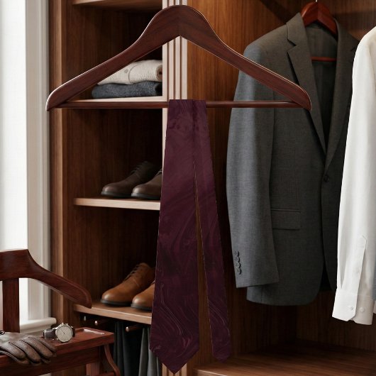 Elegant Burgundy Marble Swirl Pattern Stropdas