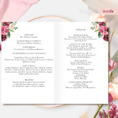 Elegant Burgundy Maroon Floral Quinceañera