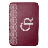 Elegant  Burgundy Maroon White Lace Badmat (Voorkant Verticaal)