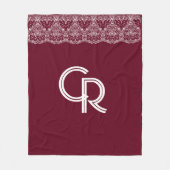 Elegant Burgundy Maroon White Lace Fleece (Voorkant)