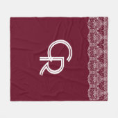 Elegant Burgundy Maroon White Lace Fleece (Voorkant (Horizontaal))