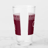 Elegant  Burgundy Maroon White Lace Glass Glas (Links)