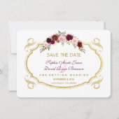 Elegant Burgundy Marsala Floral Herfst Save the Da Save The Date (Voorkant)