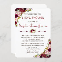 Elegant Burgundy Marsala Floral Herfst Vrijgezelle