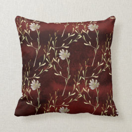 Elegant Burgundy Marsala Floral Kussen