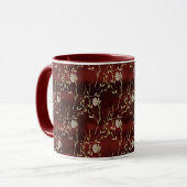 Elegant Burgundy Marsala Floral Mok (Voorkant links)