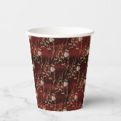 Elegant Burgundy Marsala Floral Papieren Bekers (Voorkant)