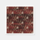 Elegant Burgundy Marsala Floral Party Paper Servet (Voorkant)