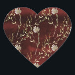 Elegant Burgundy Marsala Floral Wedding Hart Sticker<br><div class="desc">Dit ontwerp is een prachtige presentatie van eenvoudige bloem en wijnstok in bruine kleuren,  waardoor deze hartsticker het perfecte decoratieve of envelopzegel wordt. Wijnstokken en bladgroenen geven dit een romantisch gevoel. Gewoon mooi voor elk seizoen.</div>