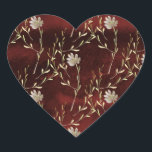 Elegant Burgundy Marsala Floral Wedding Hart Sticker<br><div class="desc">Dit ontwerp is een prachtige presentatie van eenvoudige bloem en wijnstok in bruine kleuren,  waardoor deze hartsticker het perfecte decoratieve of envelopzegel wordt. Wijnstokken en bladgroenen geven dit een romantisch gevoel. Gewoon mooi voor elk seizoen.</div>