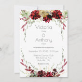 Elegant Burgundy Marsala Succulents Wedding Kaart (Voorkant)