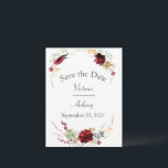 Elegant Burgundy Marsala Succulents Weduwschap Sav Save The Date<br><div class="desc">Dit ontwerp is een prachtige presentatie van eenvoudige succulenten in gebrande kleuren die dit ontwerp "Save the Date" zo elegant maken. Wijnstokken en bladgroenen geven dit een romantisch gevoel. De kruisen mengen perfect met het  kruidenpatroon en de witte streep op de achterkant. Gewoon mooi voor elk seizoen.</div>