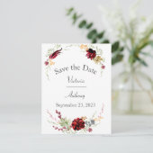 Elegant Burgundy Marsala Succulents Weduwschap Sav Save The Date (Staand voorkant)