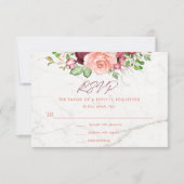 Elegant Burgundy Mauve Peach RSVP Enclosure (Voorkant)