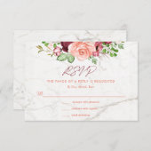 Elegant Burgundy Mauve Peach RSVP Enclosure (Voorkant / Achterkant)