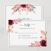 Elegant Burgundy Mauve RSVP-kaart RSVP Kaartje (Voorkant / Achterkant)