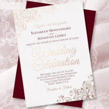 Elegant Burgundy met Roze Gouden Franjes Bruiloft