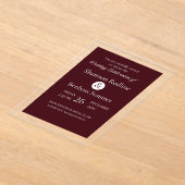 Elegant Burgundy Minimalist Acryl Uitnodigingen (Laagn)