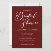 Elegant Burgundy Minimalist Bridal Shower Magnetische Uitnodiging (Voorkant)
