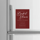 Elegant Burgundy Minimalist Bridal Shower Magnetische Uitnodiging