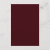 Elegant Burgundy Minimalist Wedding Informatiekaartje (Achterkant)
