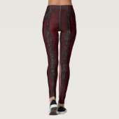 Elegant burgundy modern leggings (Achterkant)