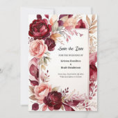 Elegant Burgundy Modern Save The Date (Voorkant)