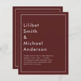 Elegant Burgundy Monochrome Weddenschap Eenvoudig 