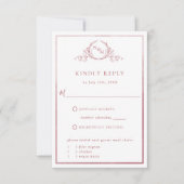 Elegant Burgundy Monogram en Waterverf RSVP (Voorkant)