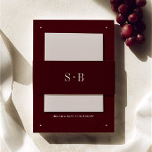 Elegant Burgundy Monogram Wedding  Uitnodigingen Wikkel