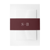 Elegant Burgundy Monogram Wedding Uitnodigingen Wikkel (Voorkant Voorbeeld)