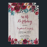 Elegant Burgundy Navy Floral 80th Birthday Party Kaart<br><div class="desc">Moderne, legante, Burgundy Marsala Navy Waterverf Floral 80ste mijlpaal op de dag van de uitnodiging van de Birthday Party. Sjablonen op de uitnodiging van de Birthday. Chich burgundy, marsala, navy geschilderde waterverf rozen, botanische blush floral arrangement design met groene bladeren op lichtgrijze schouderwand. Eigenschap een elegant handgeschreven typografisch ontwerp. Geweldige...</div>