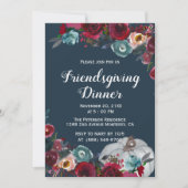 Elegant Burgundy Navy Friendsgiving Kaart (Voorkant)