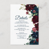 Elegant Burgundy & Navy — Kaart met details (Voorkant)