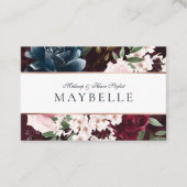 Elegant Burgundy & Navy Waterverf Floral Lijst Visitekaartje (Voorkant)