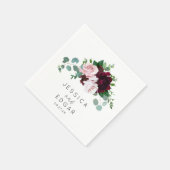 Elegant Burgundy Navy Wedding Napkin Cocktail Nap Servet (Hoek)